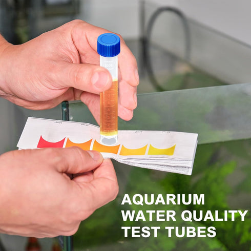 12 Pcs Replacement Test Tubes for Aquarium Test Kits, 10ml Plastic Self Standing Tubes with Scale Line