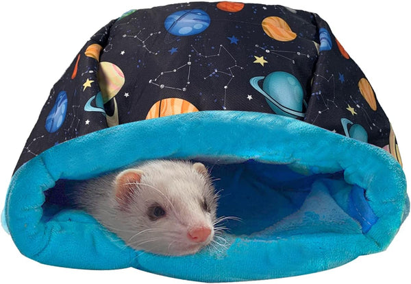 Cute Ferret Cage Accessories Set, Black Galaxy Ferret Rat Bed Stuff Supplies