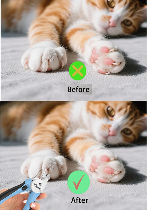 Vwvk Trimmers Dog Cat Nail Clippers & LED Light Illuminates Nails/Bloodline, Quick Sensor Safety Guard to Avoid Over