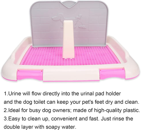Indoor Potty Tray Indoor Dog Toilet with Fence, Suitable for Small Dogs and Puppies, Designed for Timed Urination