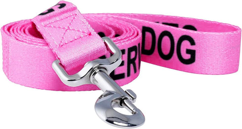 Native Pup Service Dog Leash - Blind, Deaf Alert Accessories (Pink Service)