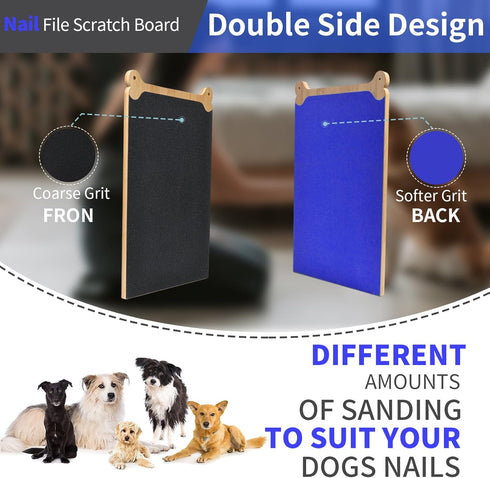 Dog Nail Scratch Pad and Bonus Handheld Dog Nail Filer - Stress-Free Scratch Board for Dog Claw Care