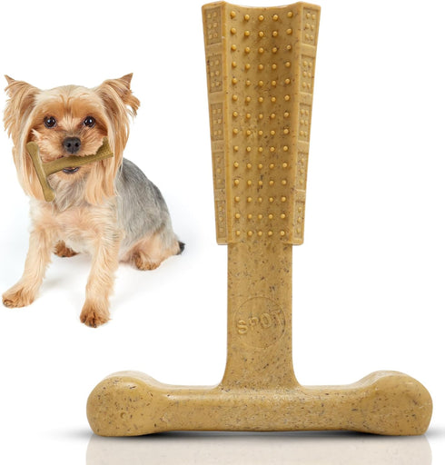 SPOT Bam-Bones Plus T-Bone Dog Chew, Bamboo Fiber & Nylon, Durable for Aggressive Chewers, 6in