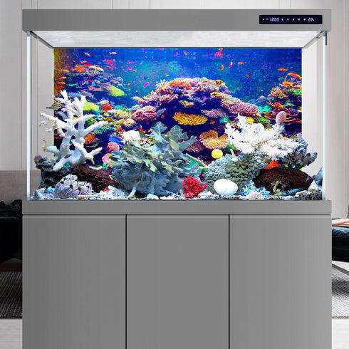 AWERT 72x18 inches Undersea Theme Aquarium Background, Colorful Coral Tropical Fish Tank Vinyl