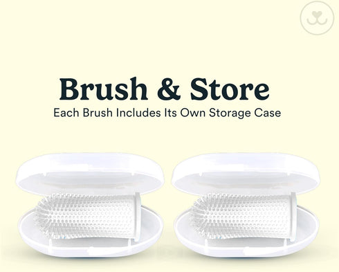 Jasper Dog Toothbrush, 360º Dog Tooth Brushing Kit, Clear 2-Pack for Dog and Cat Teeth Cleaning