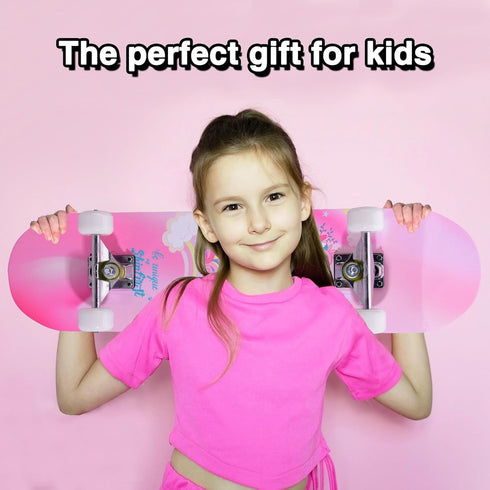 Skateboards for Beginners, Kids, Boys, Girls, Teens, and Adults - 31 Inch Complete Standard Skateboards with 7-Layer