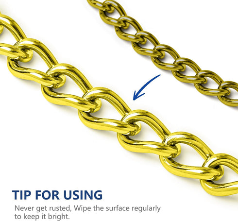 WePet Heavy Duty Metal Slip Dog Chain Collar, Durable Steel Cuban Links, Gold, XL, for Training and Control