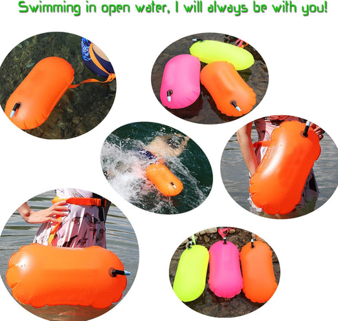 Swim Buoy for Open Water, Highly Visible Swim Bubble for Safe Training, Ideal for Triathletes and Snorkelers
