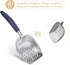 Cat Litter Scoop, Aluminum Alloy Sifter with Long Handle, Deep Shovel Poop Sifting for All Cat Litter Types
