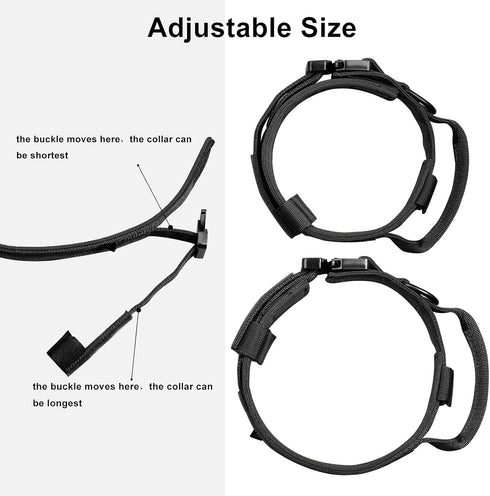 DAGANXI Tactical Dog Collar, Adjustable Military Nylon Collar with Control Handle, Heavy Metal Buckle, Patches &
