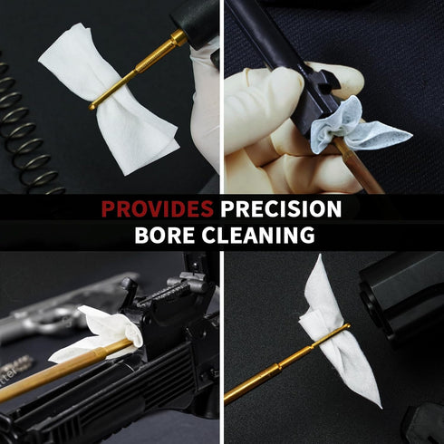 Gun Cleaning Supplies, Cotton Swabs and Patches, 6" Long Lint Free Cloth for Most Caliber Firearms