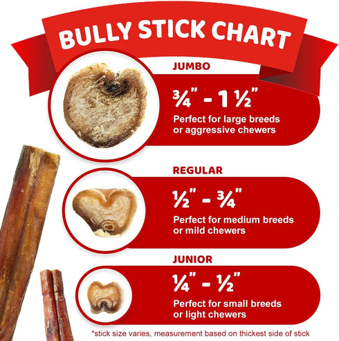 Downtown Pet Supply 6-inch Bully Sticks for Dogs, Pack of 18 - Nutrient-Rich, Odor Free Chews