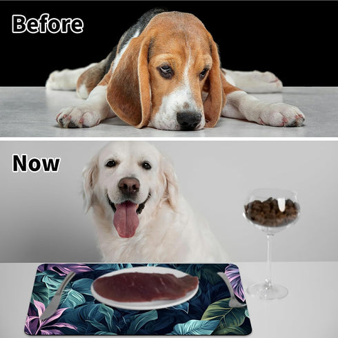 HEAKIERG 16"x19.6", Pet Bowl Mats for Food Cat Dog Cat Play Mat Pet Feeding Rug with Waterproof & Non-Slip Rubber