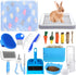 19 Pcs Rabbit Starter Kit Small Bunny Litter Box Animal Grooming Kit