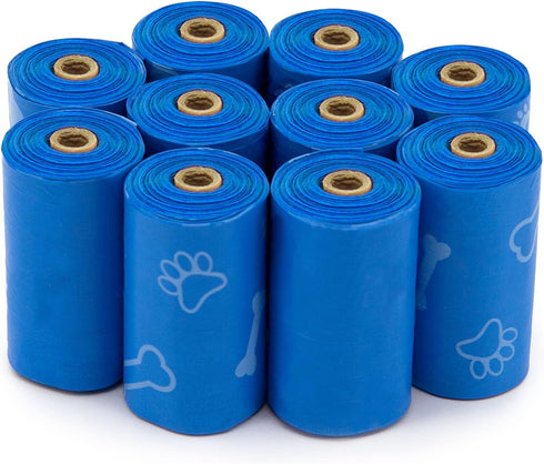 Best Pet Supplies Dog Poop Bags (150 Bags) for Waste Cleanup, Leak Proof, Tear Resistant, Blue