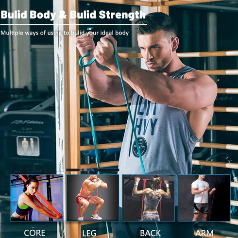 Resistance Bands Set for Working Out, Pull Up Assist Bands, Long Exercise Bands for Fitness, Training, Therapy
