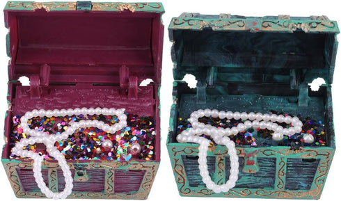 Fdit Aquarium Decorations - Artificial Decorative Treasure Jewelry Box Ornament for Fish Aquarium Landscape (Green)