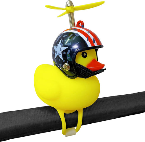 Lovely Yellow Duck Bike Bell, Kids Bike Horn, Rubber Yellow Duck Bicycle Accessories with LED Light