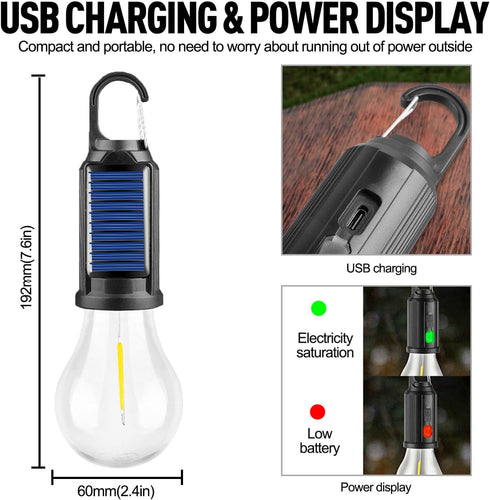Bulb Lantern3 Backpacking, (T01) Solar Tent Camping Light Rechargeable Portable LED Camping Lighting Modes Tungsten