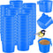 120 Pcs Cage Cups for Chicken Birds, Plastic Hanging Feeders and Waterers, 8 oz Feeding Bowl, Blue