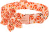 Fall Girl Dog Collar - Orange Maple Leafs Rugby Floral Collar with Safety Metal Buckle for Small, Medium, Large Dogs