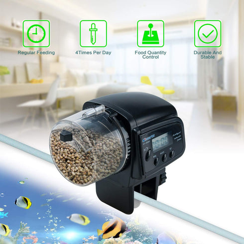 Lychee Automatic Fish Feeder | Digital Auto Timer Vacation Feeder for Aquarium