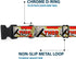 Buckle-Down Dog Collar Plastic Clip, Thor Hammer Red Yellow White, 11 to 17 Inches