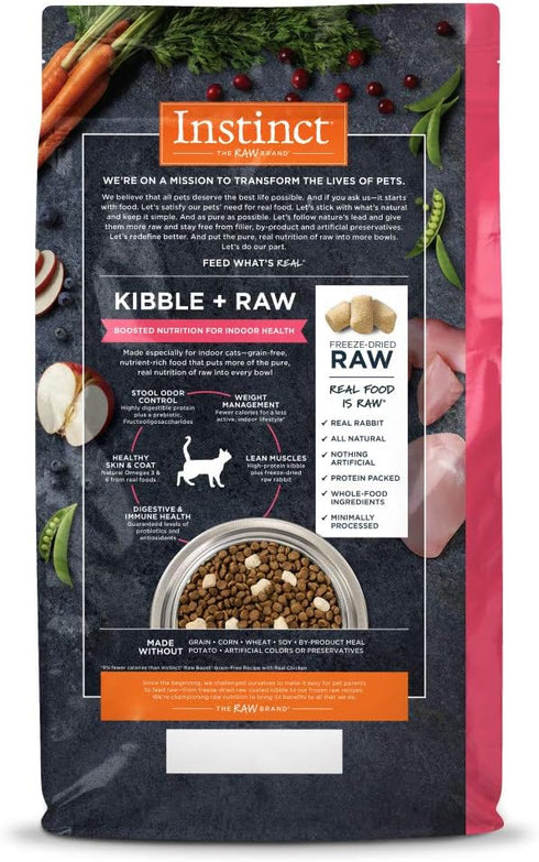 Instinct Raw Boost Indoor Health Grain Free Recipe with Real Rabbit, Natural Dry Cat Food, 4.5 lb Bag