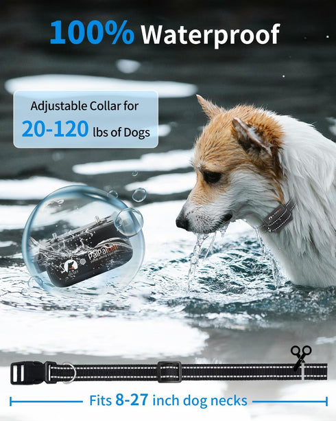 PaiPaitek 2 in 1 Dog Bark and Training Collar, Smart Shock Collar for Large Dogs with Remote 3300ft Range