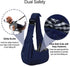 PETLOFT Adjustable Reversible Dog Cat Sling Carrier, Hands-Free Cross Body Carrier for Pets up to 11lb (Blue)