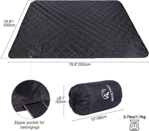 REDCAMP Large Warm Blanket with Sherpa Lining, Windproof for Camping, Machine Washable 79"x79"