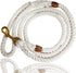 Heavy Duty Rope Dog Leash - 5 ft, Durable Cotton & Comfortable for Medium & Large Dogs - White Wedding Leash