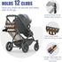 JOXPRING 12 5 Setup, Golf Stroller Attachment Universal Golf Club Holder for Strollers, Acacia Wood, Slots, Ball