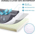 KSIIA Orthopedic Dog Bed, 36x27 Inch Gray, Waterproof Flannel Bolster Couch Bed with Removable Cover