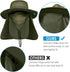 IYEBRAO Mens Outdoor Sun Hat, UV Protection Wide Brim Fishing Hat with Face Neck Flap for Hiking, Gardening