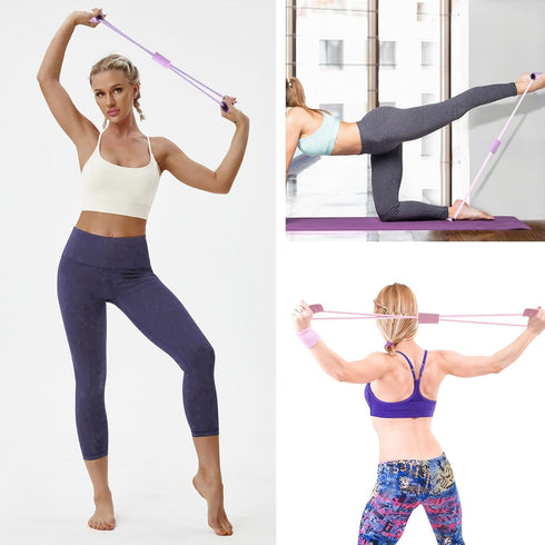 TURAOHU 2-Pack 8 Figure Resistance Band, Saludea Resistance Band with Handles Stretch Fitness Strap for Full-Body