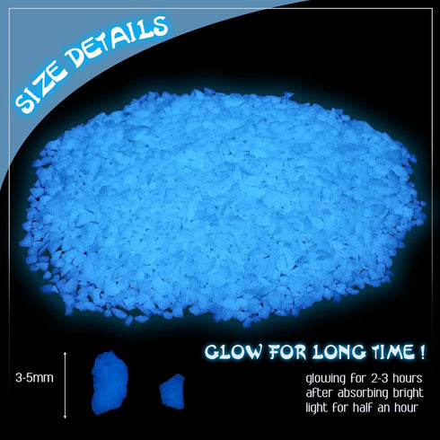 Glow in The Dark Gravel, Fluorescent Rocks for Fish Tank Decorations, Decorative Aquarium Gravel Stones, 300g/0.66lb