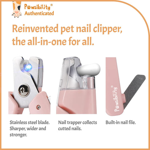 Recommended Trimming Pawsibility - Reinvented Pet Nail Clippers for Your Pal - USB Rechargeable LED Light for Bloodline
