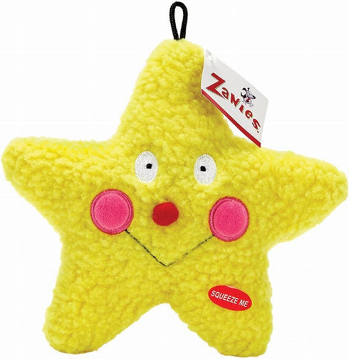 Zanies Smiling Star Dog Toy, Yellow Star, 7.5"