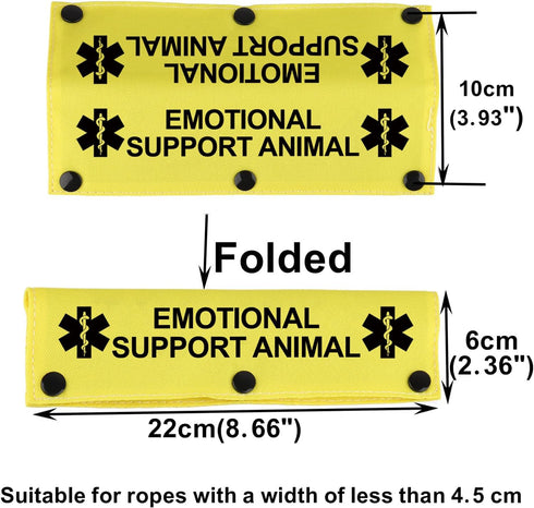 Therapy Service Dog Leash Sleeve Emotional Support Animal Dog Leash Wrap Wrap Alert Hanging ID Patch Tag Pet Birthday Gift (Emotional Support-YE Sleeve)