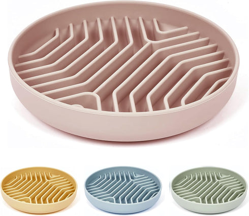 Puzzle Silicone Slow Feeder Dog Bowls, Anti-Choking Design, Non-Slip, Reduces Boredom, Ideal for Medium Small Pets