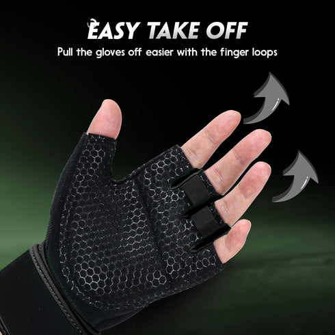 Workout Gloves Gym Gloves Weight Lifting Gloves for Men Women with Full Palm Pad,Strong Wrist Wraps Support,Enhanced