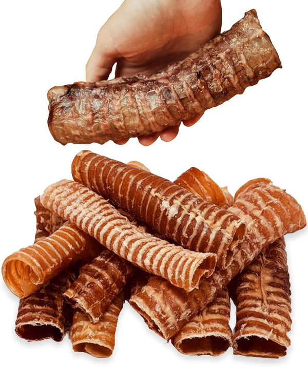 100% Beef Trachea for Dogs with Natural Glucosamine, Large Trachea Dog Chews