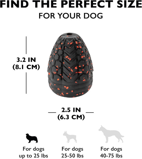 3.2" 2.5" Chew King Supreme Durable Rubber Dog Toy for Aggressive Chewers, Treat-Dispensing Heavy-Duty Chew Toy