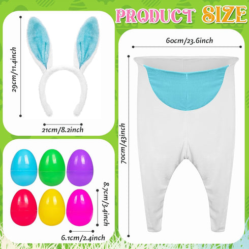 22 Set Pcs Granny Pant Yard Game Easter Game Giant Bunny Pant Easter Egg Ear Headband for Family Reunion Gathering Yard