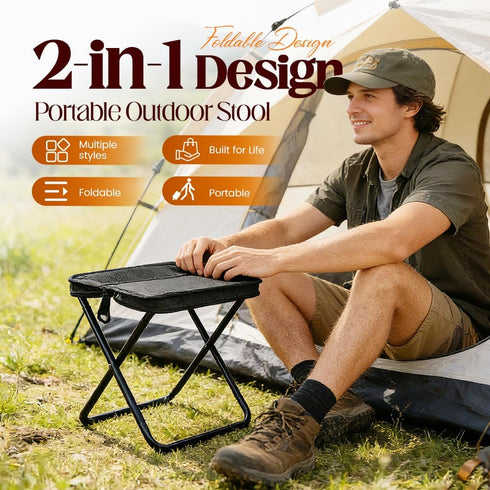 Backpack 2026 Foldable Stool, Portable Folding Camp Stool, Foldable Chair can Turned Into a Satchel, Lightweight Seats