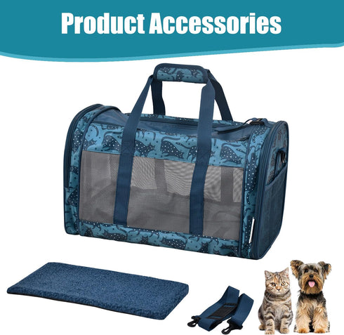 GOOPAWS 19" 11" 11" Soft-Sided Kennel Pet Carrier for Small Dogs, Cats, Puppy, Airline Approved Cat Carriers Dog