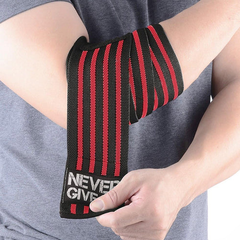 Professional Elbow Wrist Wraps 40" - Elastic Elbow Support for Weightlifting Workout Bodybuilding Gym Fitness
