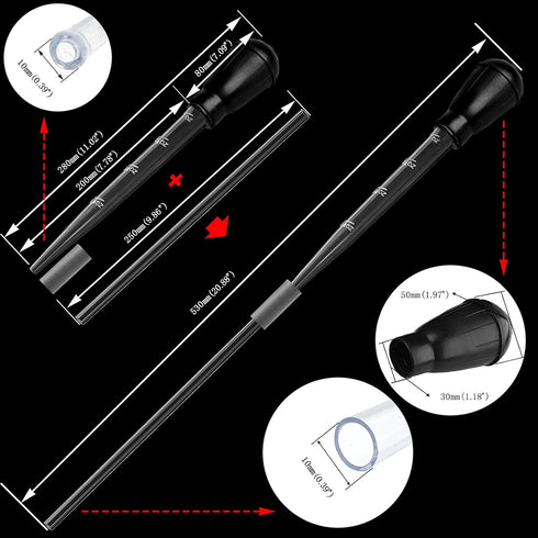 Aquarium Multifunction Dropper Pipette Manual Cleaner Water Changer Cleaning Tool Siphon Dropper Remover 30ml Coral Feeder Waste Cleaner for Fish Tank Aquarium Clean Tool, Black