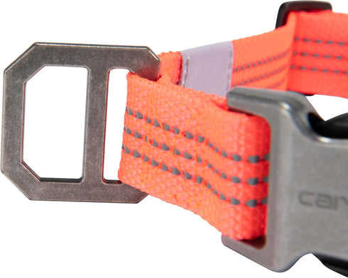 Carhartt Medium Fully Adjustable Nylon Webbing Dog Collars, Coral Glow, Reflective Stitching for Visibility
